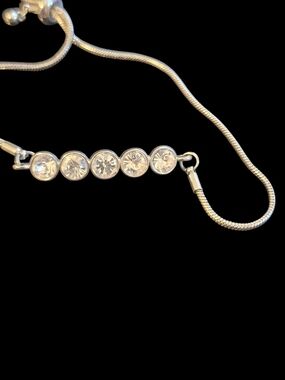 Silver-Tone Crystal Slider Bracelet - Clear